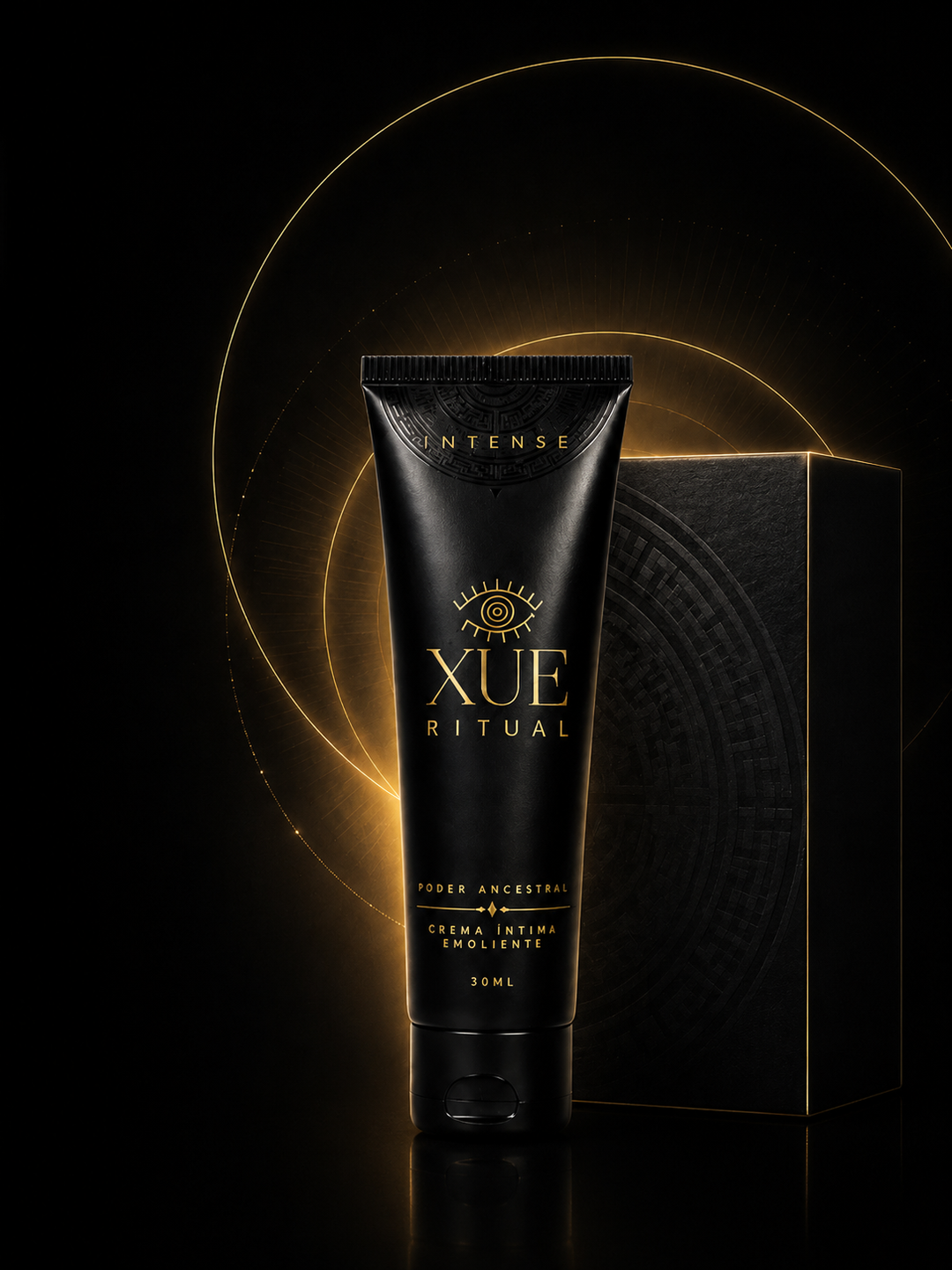XUE Ritual Intense crema intensificadora íntima 30 ml con caja negra y detalles dorados