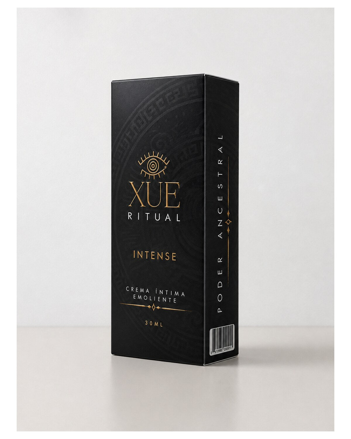 Empaque lateral de XUE Ritual Intense con código de barras